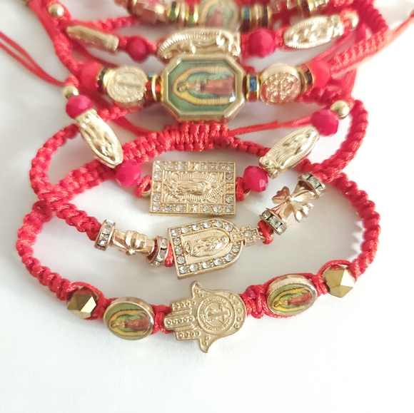 Thread Beaded Adjustable Bracelets religious Virgen de Guadalupe San Judas - Picture 3 of 16